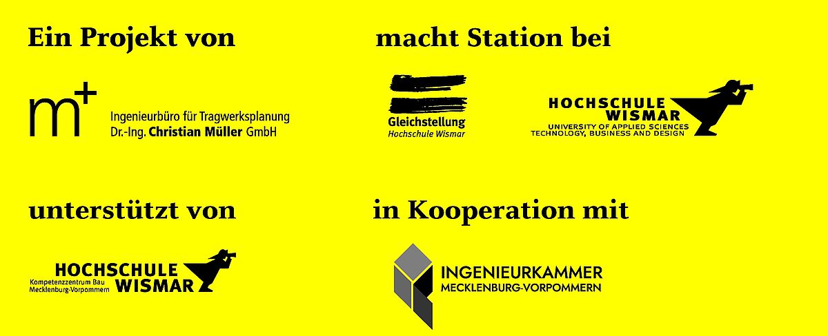 Darstellung der Sponsoren auf gelbem Hintergrund