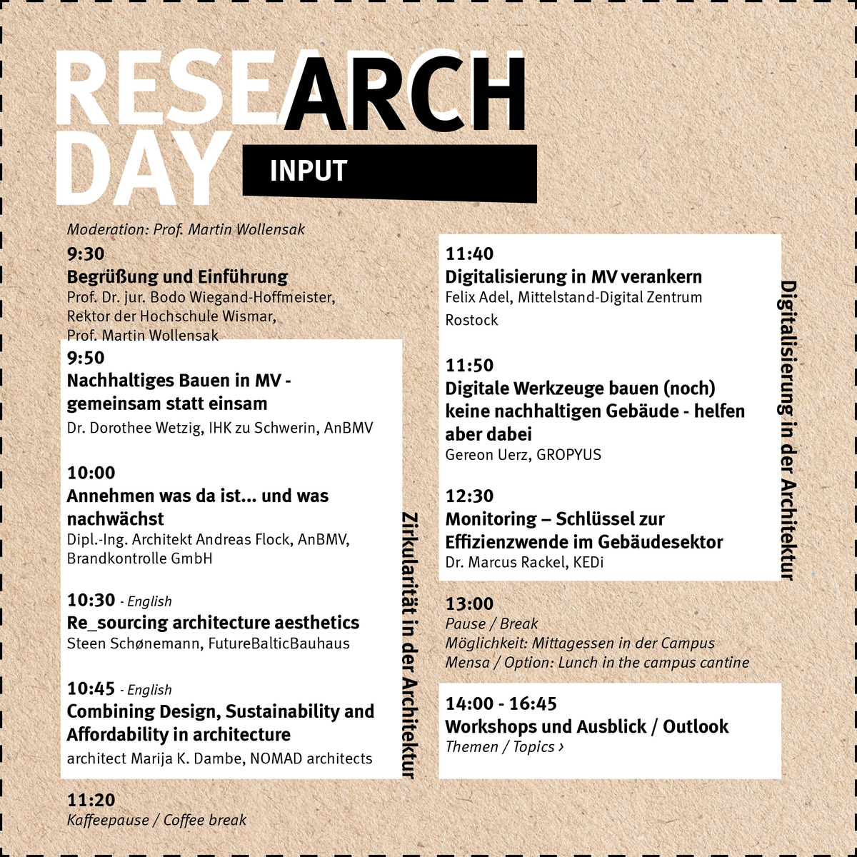 Research Day Agenda Inputs