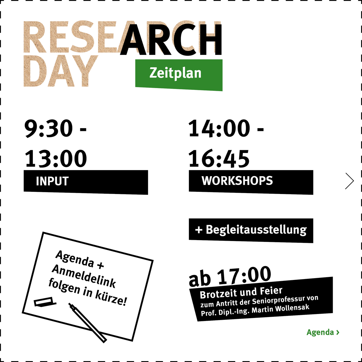 Zeitplan Research Day, HS Wismar